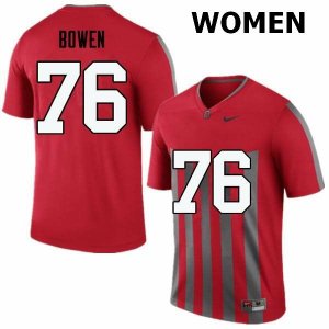 Women's Ohio State Buckeyes #76 Branden Bowen Throwback Nike NCAA College Football Jersey Comfortable TTI6444XM